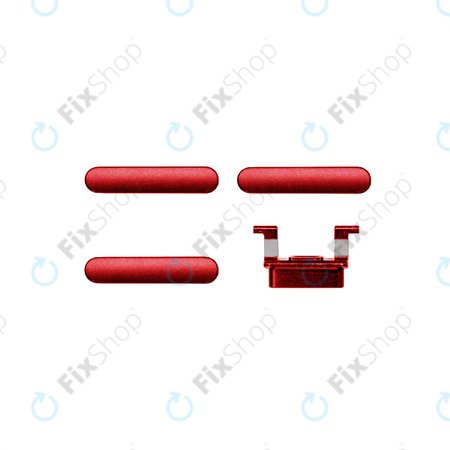 Apple iPhone 8, SE (2020), SE (2022) - Set bočnih gumba - Uključivanje + glasnoća + isključivanje zvuka (crveno)