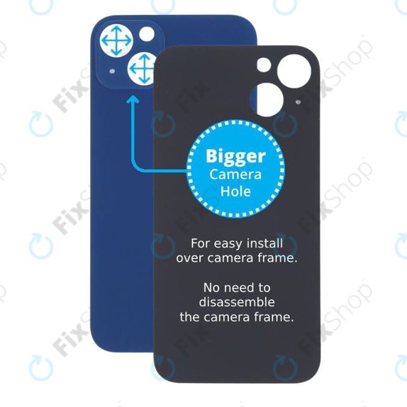 Apple iPhone 13 - Staklo stražnjeg kućišta s većom rupom za kameru (plavo)