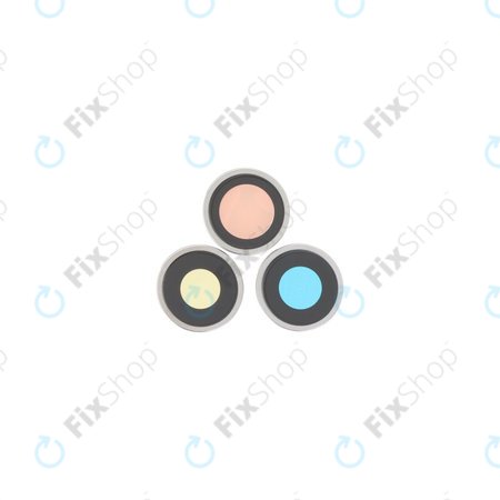 Apple iPhone 16 Pro, 16 Pro Max - Staklo zadnje kamere s okvirom (White Titanium) - 3 kom