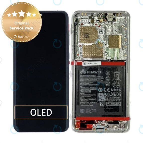 Huawei P60 Pro - LCD zaslon + zaslon osjetljiv na dodir + okvir + baterija - 02355MUT Genuine Service Pack