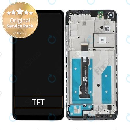 Motorola Moto G8 XT2045 - LCD zaslon + zaslon osjetljiv na dodir + okvir (crni) - 5D68C16383 Originalni servisni paket