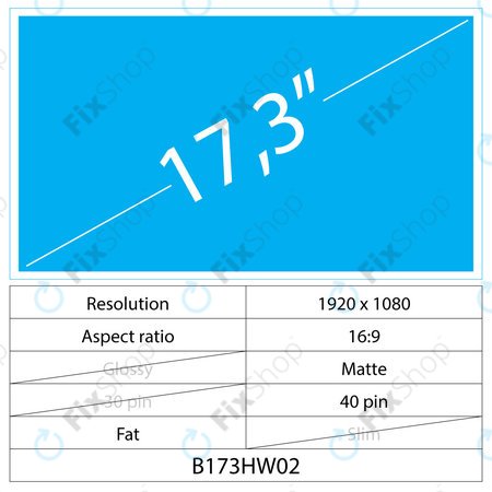 17.3 LCD Fat Matte 40 pin Full HD