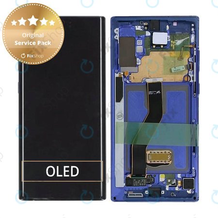 Samsung Galaxy Note 10 Plus N975F - LCD zaslon + zaslon osjetljiv na dodir + okvir (Aurora plava) - GH82-20838D, GH82-20900D Originalni servisni paket