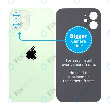 Apple iPhone 12 - Stražnje staklo kućišta s većom rupom za kameru (zeleno)