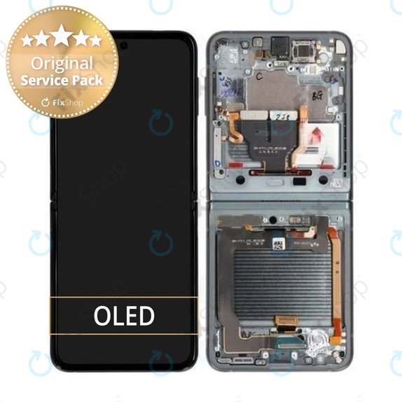 Samsung Galaxy Z Flip 3 F711B - LCD zaslon + zaslon osjetljiv na dodir + okvir (zeleni) - GH82-26273C Originalni servisni paket