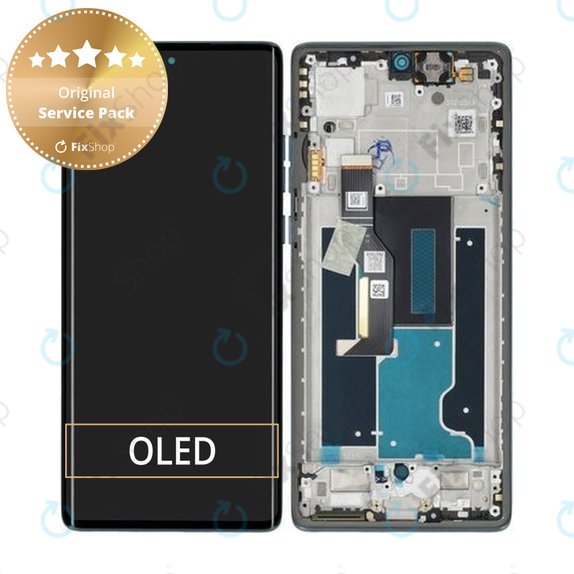Motorola Edge 50 Fusion - LCD zaslon + zaslon osjetljiv na dodir + okvir (Forest Blue) - 5D68C24633 Genuine Service Pack