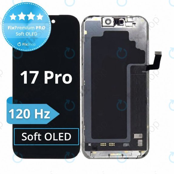 Zaslon Soft OLED 120Hz za iPhone 17 Pro, Dodirni ekran s okvirom, FixPremium PRO