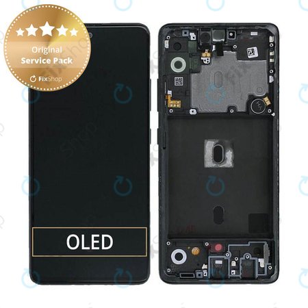Samsung Galaxy A51 5G A516B - LCD zaslon + zaslon osjetljiv na dodir + okvir (Prism Cube Black) - GH82-23100A, GH82-23124A Originalni servisni paket