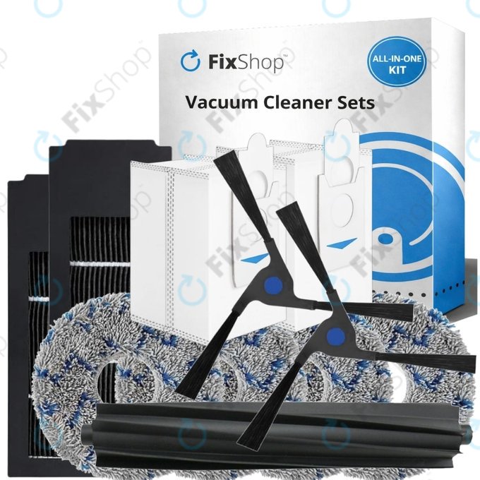 Set rezervnih dijelova za Ecovacs Deebot X2 Omni (1x Glavna četka, 2x Filter, 2x Bočna četka, 4x Krpa za brisanje, 2x Vrećica za prašinu)