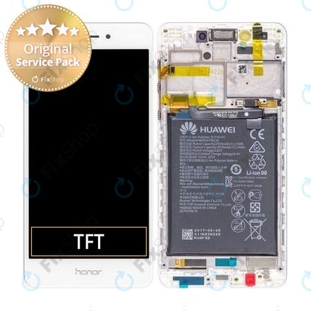 Huawei Nova Smart, Enjoy 6s, Honor 6c - LCD zaslon + zaslon osjetljiv na dodir + okvir + baterija (bijela) - 02351FUU