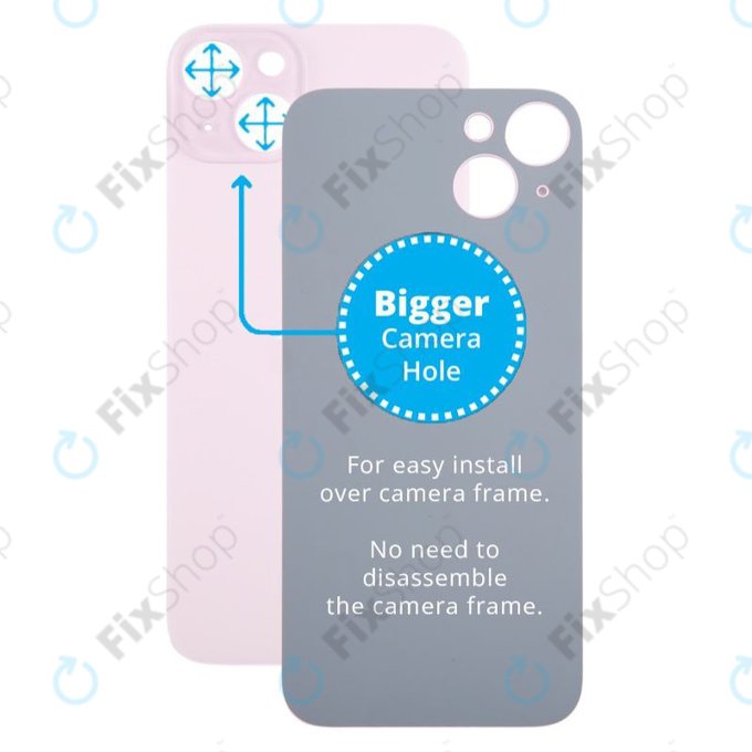 Apple iPhone 15 Plus - Staklo stražnjeg kućišta s većom rupom za kameru (Pink)