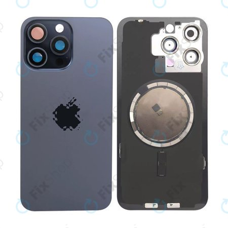 Apple iPhone 15 Pro Max - Stražnje staklo kućišta + staklo kamere + metalni okvir + magsafe magnet (Blue Titanium)