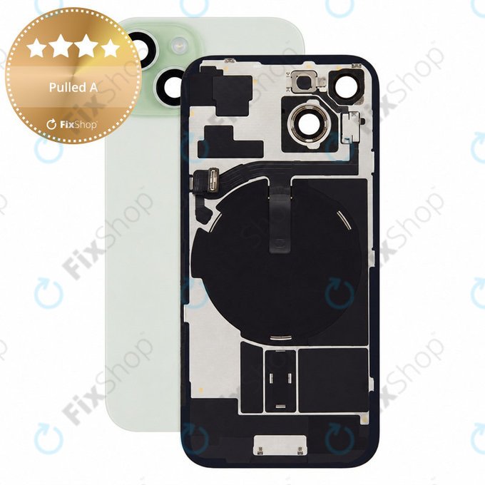 Staklo stražnjeg kućišta za iPhone 15, Green, Pulled A