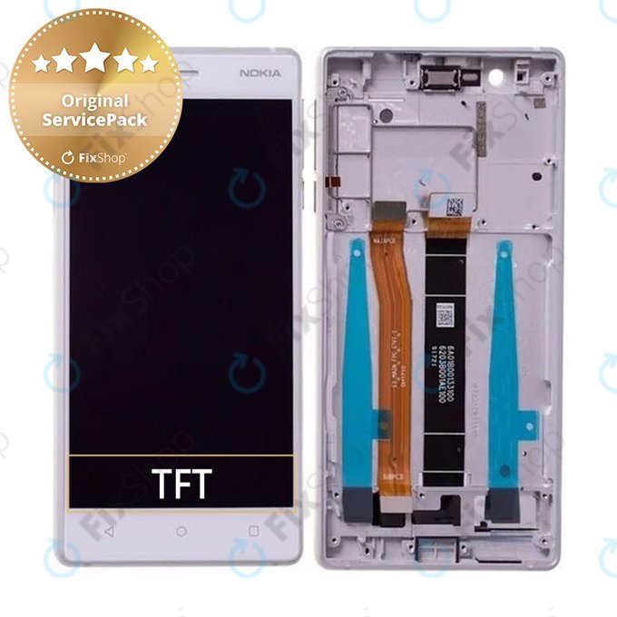 Nokia 3 - LCD zaslon + zaslon osjetljiv na dodir + okvir (srebrni) - 20NE1SW0001 Originalni servisni paket