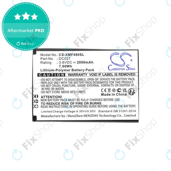 Baterija za Xiaomi F490 4g, 2000mAh, Li-Pol, 3.8V, DC027, HQ