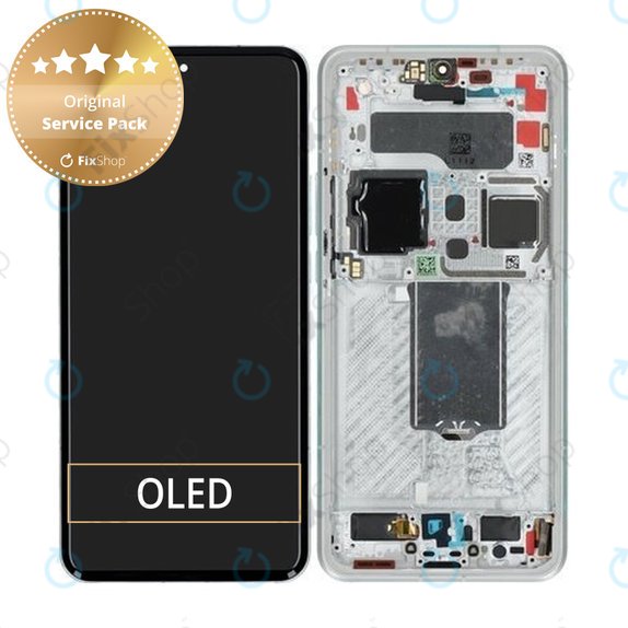 Xiaomi 15 Ultra 5G - LCD zaslon + zaslon osjetljiv na dodir + okvir (Silver White) - 560005000O100 Genuine Service Pack