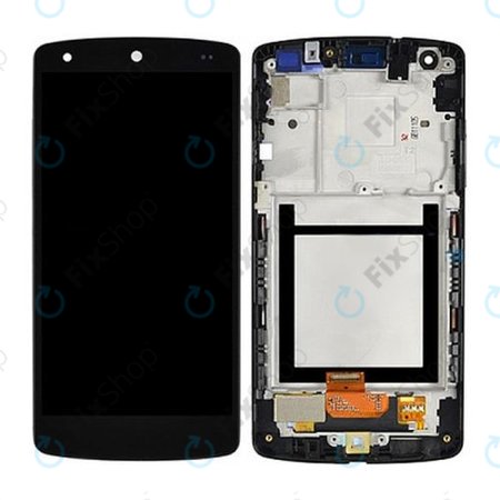 LG Nexus 5 D821 - LCD zaslon + zaslon osjetljiv na dodir + okvir (crni) - ACQ86661402 Originalni servisni paket