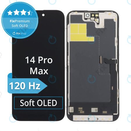 Zaslon Soft OLED za iPhone 14 Pro Max - Dodirno staklo + Okvir, DIAGNOSTIC