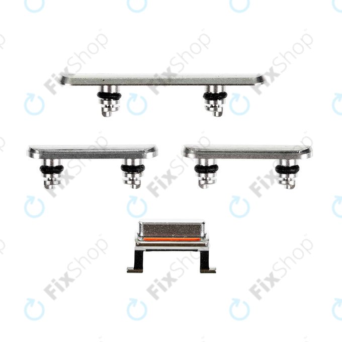 Apple iPhone XS Max - Set bočnih gumba - Uključivanje/isključivanje + glasnoća + isključivanje zvuka (srebrni)