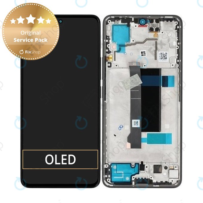 Xiaomi Redmi Note 13 Pro 5G - LCD zaslon + zaslon osjetljiv na dodir + okvir (Midnight Black) - 5600020N1600 Genuine Service Pack