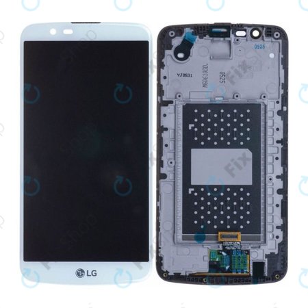 LG K10 K420N - LCD zaslon + zaslon osjetljiv na dodir + okvir (bijeli) - ACQ88868303 Originalni servisni paket