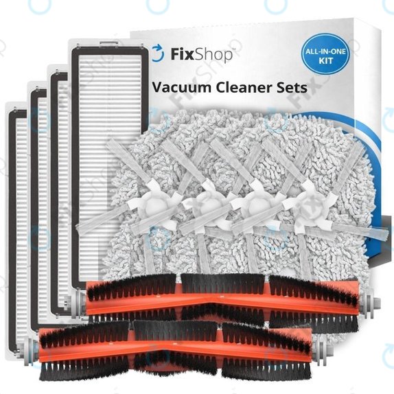 Set rezervnih dijelova za Xiaomi Dreame Bot W10, W10 Pro (2x Glavne četke, 4x Filteri, 4x Bočne četke, 4x Krpice za mop)
