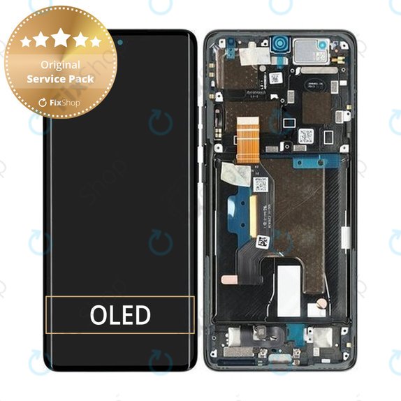 Motorola Edge 50 Ultra - LCD zaslon + zaslon osjetljiv na dodir + okvir (Forest Grey) - 5D68C24483 Genuine Service Pack
