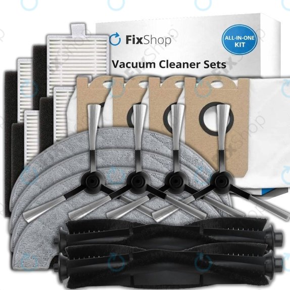 Set rezervnih dijelova za Xiaomi Viomi S9, Proscenic M7 Pro, M7 Max, M8 Pro (2x Glavna četka, 4x Filter, 4x Bočna četka, 4x Krpa za brisanje, 4x Vrećice za prašinu)