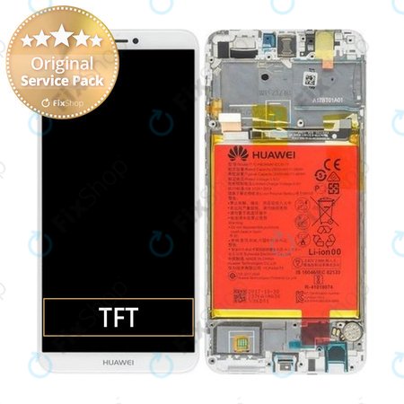 Huawei P Smart FIG-L31 - LCD zaslon + zaslon osjetljiv na dodir + okvir + baterija (bijela) - 02351SVE, 02351SVL