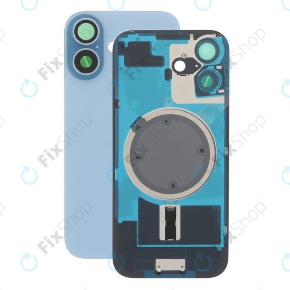 Apple iPhone 17 - Stražnje staklo kućišta + staklo kamere + metalni okvir + magsafe magnet (Mist Blue)