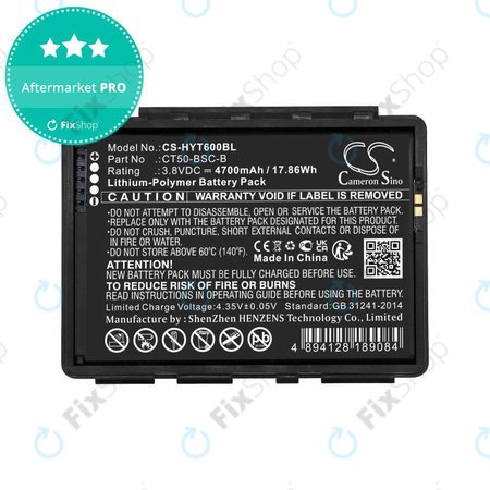 Baterija za Honeywell CT50, Dolphin CT60, 4700mAh, Li-Pol, 3.8V, CT50-BSC-B, HQ