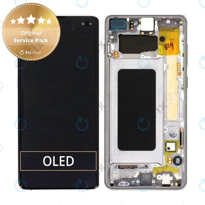 Samsung Galaxy S10 Plus G975F - LCD zaslon + zaslon osjetljiv na dodir + okvir (Prism Black) - GH82-18849A, GH82-18857A, GH82-18834A Originalni servisni paket
