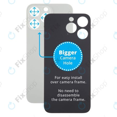 Apple iPhone 15 Pro Max - Staklo stražnjeg kućišta s većom rupom za kameru (Natural Titanium)