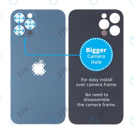 Apple iPhone 13 Pro Max - Stražnje staklo kućišta s većom rupom za kameru (plavo)
