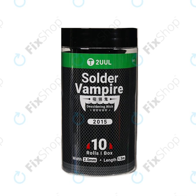 2UUL DW15 Solder Vampire - Odspajalni kabel (20mm × 1.5m) - 10 kom
