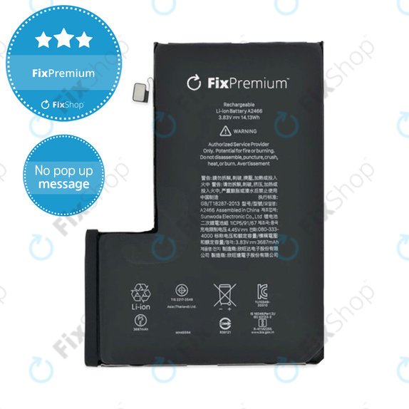 Baterija za iPhone 12 Pro Max, 3687mAh, DIAGNOSTIC
