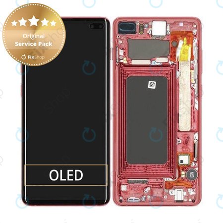 Samsung Galaxy S10 Plus G975F - LCD zaslon + zaslon osjetljiv na dodir + okvir (Cardinal Red) - GH82-18849H, GH82-18834H Originalni servisni paket