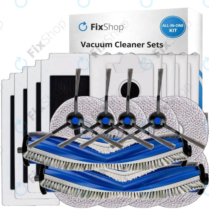 Set rezervnih dijelova za Ecovacs Omni T30 (2x Glavna četka, 4x Filter, 4x Bočna četka, 8x Krpa za brisanje, 4x Vrećica za prašinu)