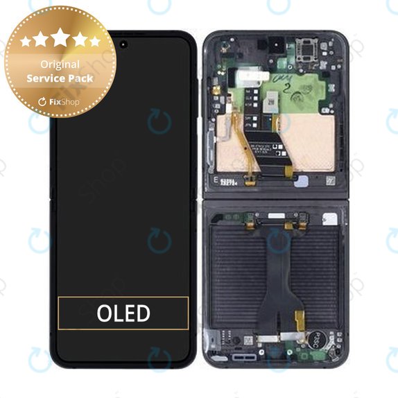Samsung Galaxy Z Flip 6 F741B - LCD zaslon + zaslon osjetljiv na dodir + okvir (Crafted Black) - GH82-35014E Genuine Service Pack