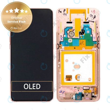 Samsung Galaxy A80 A805F - LCD zaslon + zaslon osjetljiv na dodir + okvir (Angel Gold) - GH82-20348C, GH82-20368C, GH82-20390C Originalni servisni paket