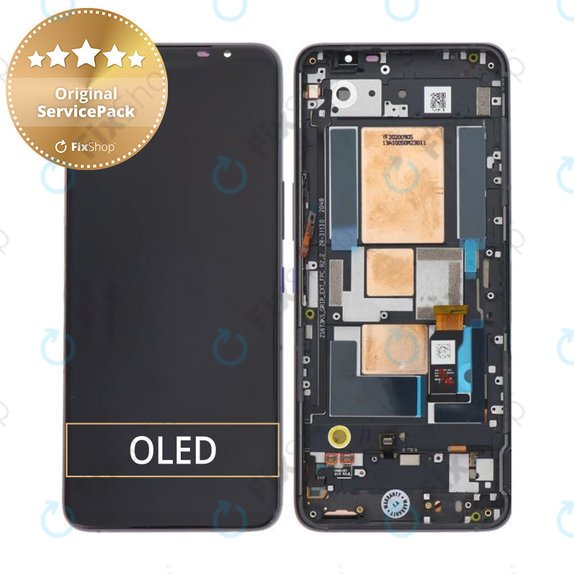 Asus ROG Phone 5 ZS673KS - LCD zaslon + zaslon osjetljiv na dodir + okvir (Storm White) - 90AI0052-R20021 Originalni servisni paket
