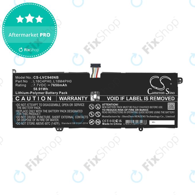Baterija za Lenovo Yoga C940, 7650mAh, Li-Pol, 7.7V, L18C4PH0, HQ
