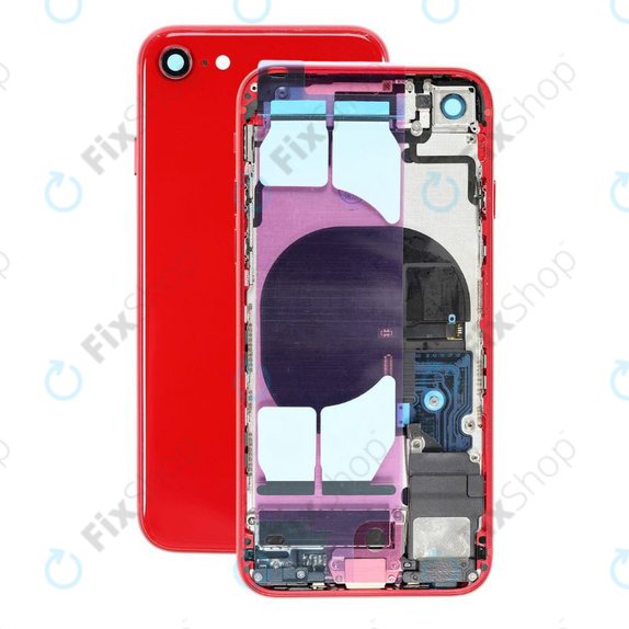 Apple iPhone SE (2. generacija 2020.) - Stražnje Maska s malim dijelovima (crveno)