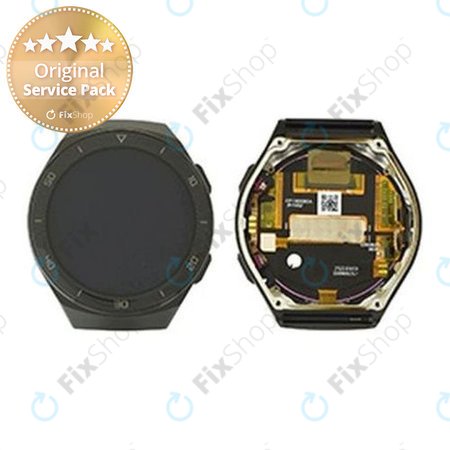 Huawei Watch GT2e Hector-B19R - LCD zaslon + zaslon osjetljiv na dodir + okvir (Graphite Black) - 02353MSK Genuine Service Pack