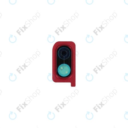 Samsung Galaxy A20 A205F - Stekleni okvir zadnje kamere (rdeč)