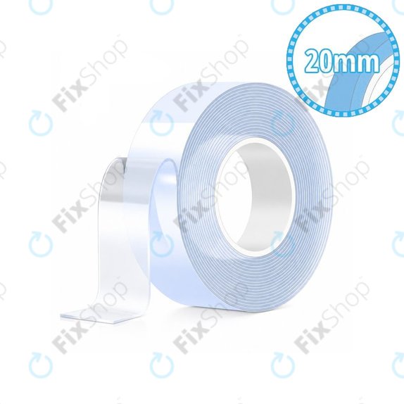 Dvostrana vodootporna ljepljiva traka, 20mm x 5m x 2mm, prozirna