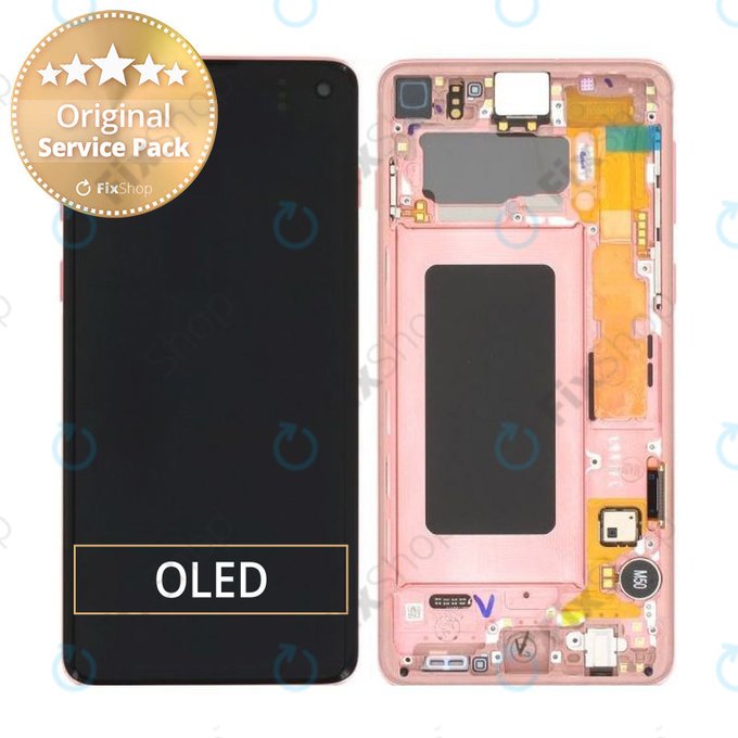 Samsung Galaxy S10 G973F - LCD zaslon + zaslon osjetljiv na dodir + okvir (roza zlatna) - GH82-18850D Originalni servisni paket