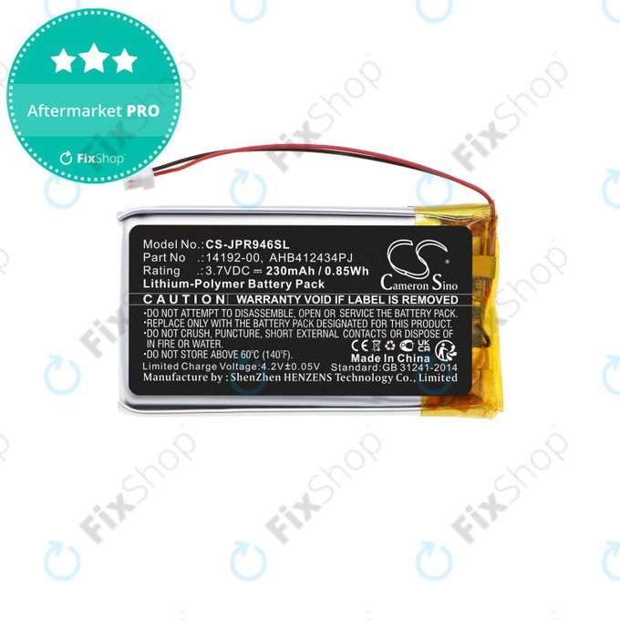 Baterija za Jabra Pro 9400, 9450, 9460, 9465, 9470, 230mAh, Li-Pol, 3.7V, 14192-00, HQ