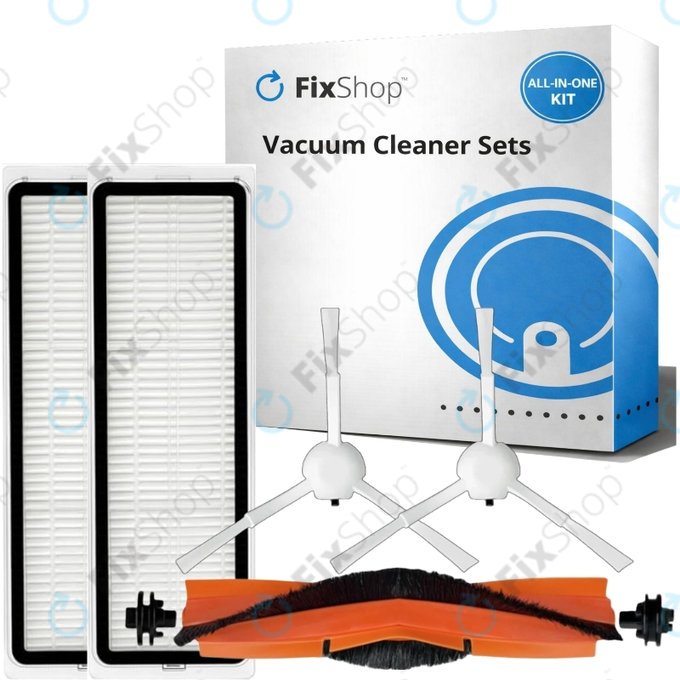 Set rezervnih dijelova za Xiaomi Mi Robot Vacuum S20+, S10+, X20+, X10+ (1x Glavna četka, 2x Filter, 2x Bočna četka – bijela)