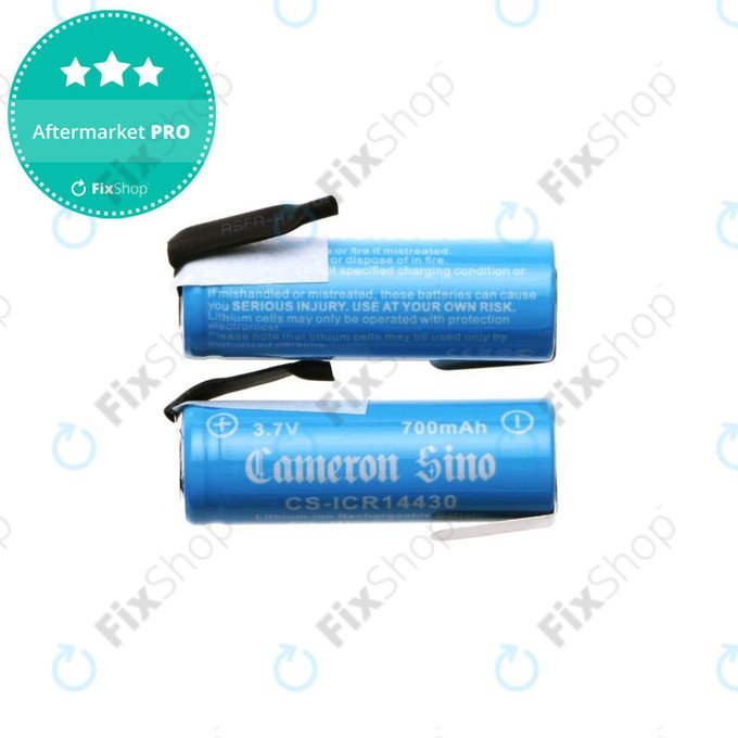 Baterija 14430 s montažnim pločicama, 650mAh, Li-Ion, 3.7V, HQ